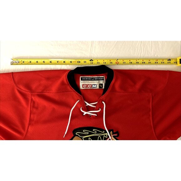 Bobby Hull 1957-58 Chicago Blackhawks CCM Heroes of Hockey Jersey Size 42 RARE - Picture 13 of 16